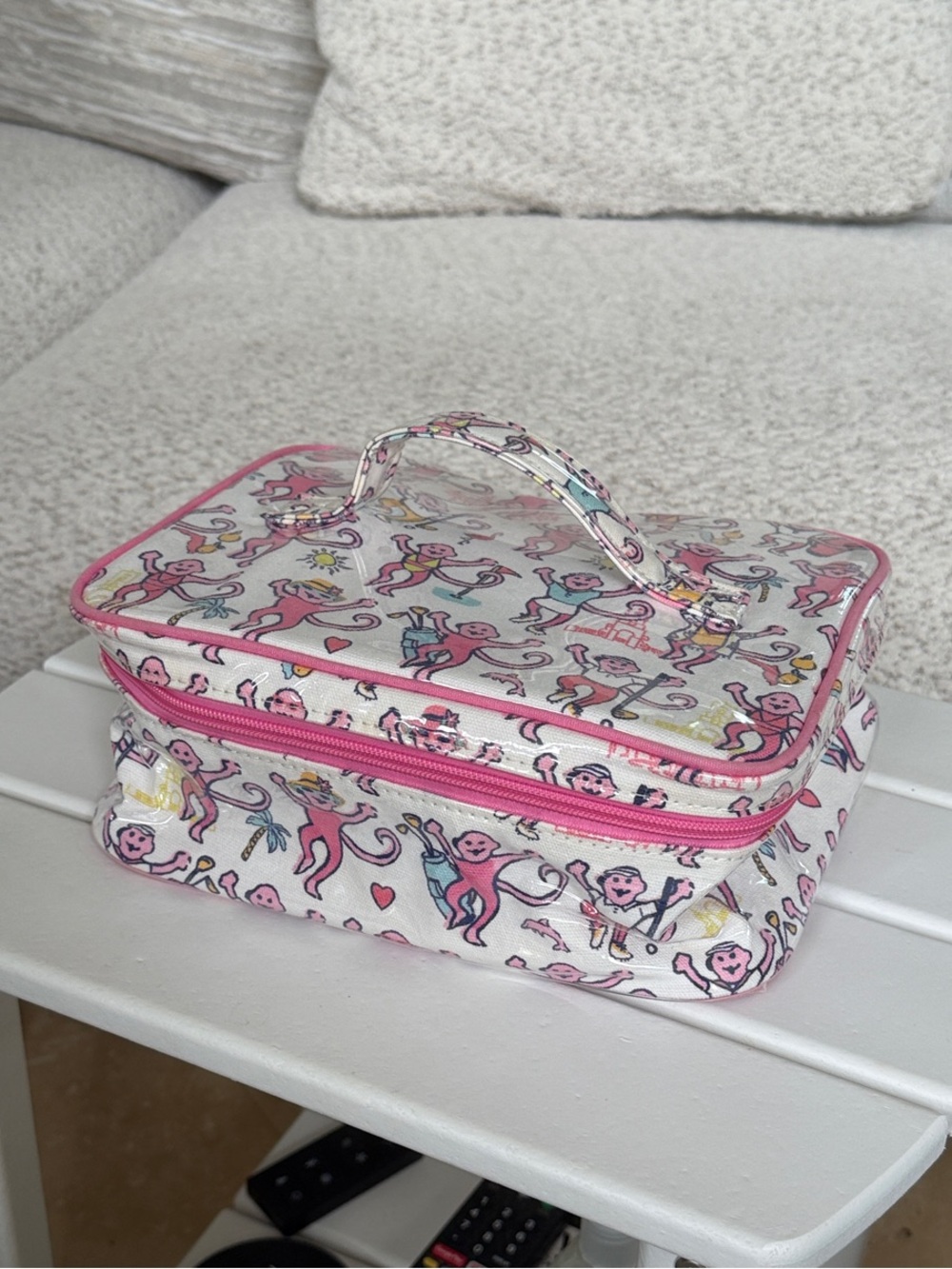 Roller Rabbit Pink Patterned Cosmetic Train Case